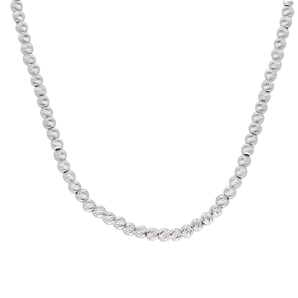 Collar Bola Corrida Diamantada slash 4 mm Plata .925