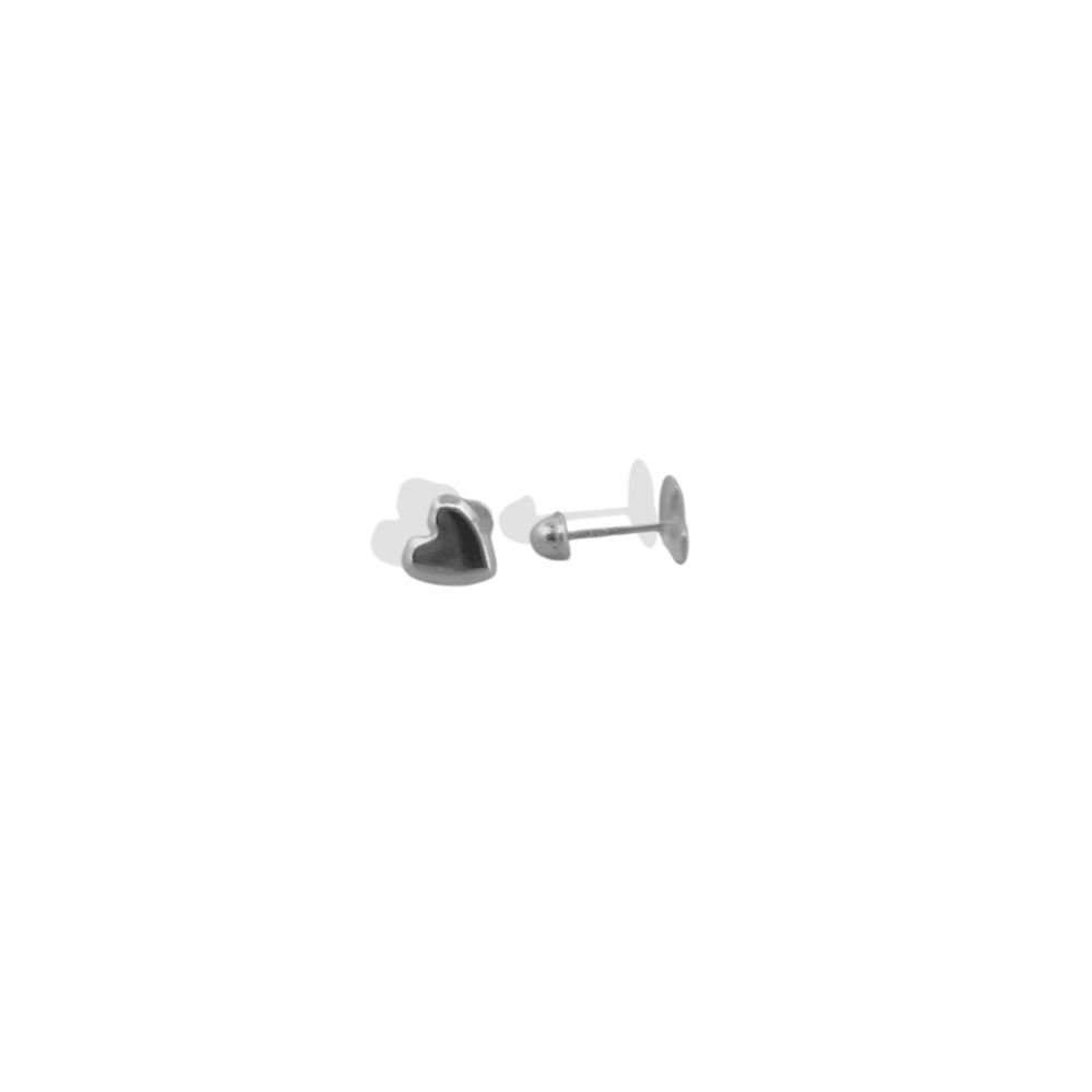 Broquel Arete Corazón Grande Plata .925