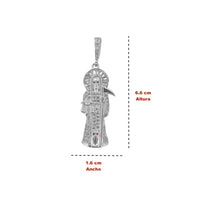 Dije Santa Muerte (6.6 x 1.6 cm)  Plata .925