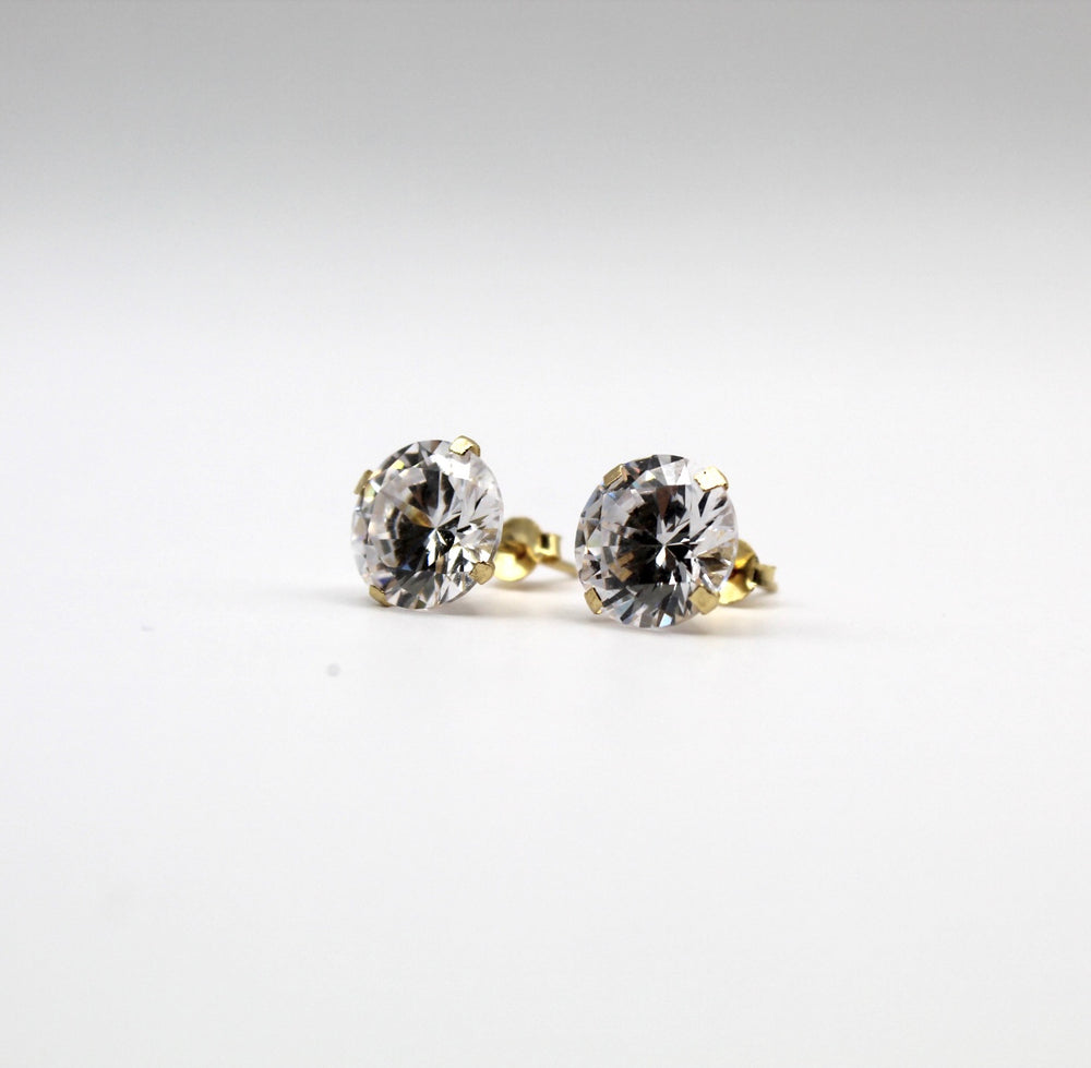 Broquel Arete Recto 6mm Oro 10k