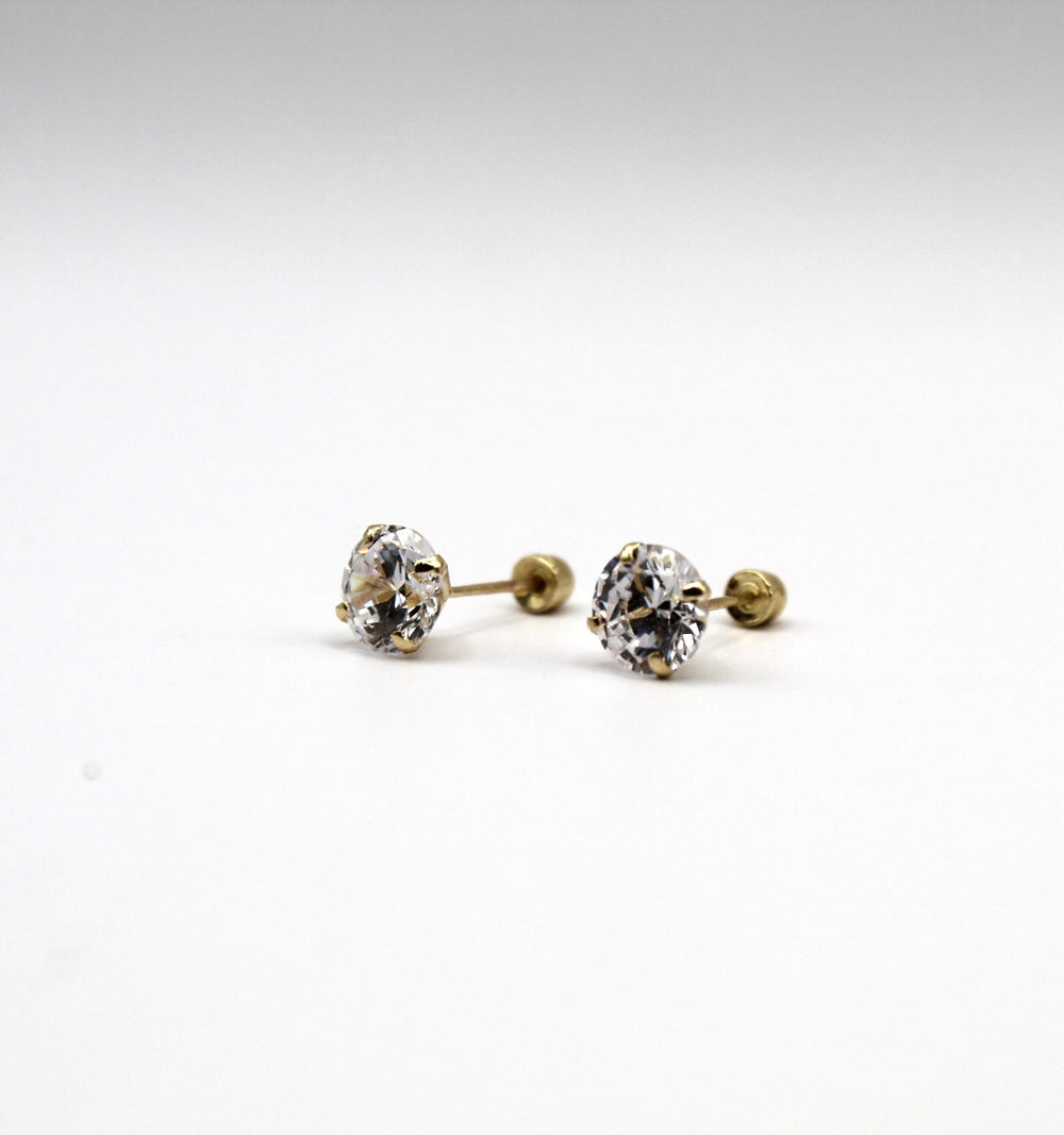 Broquel Arete Recto 5mm Oro 10k