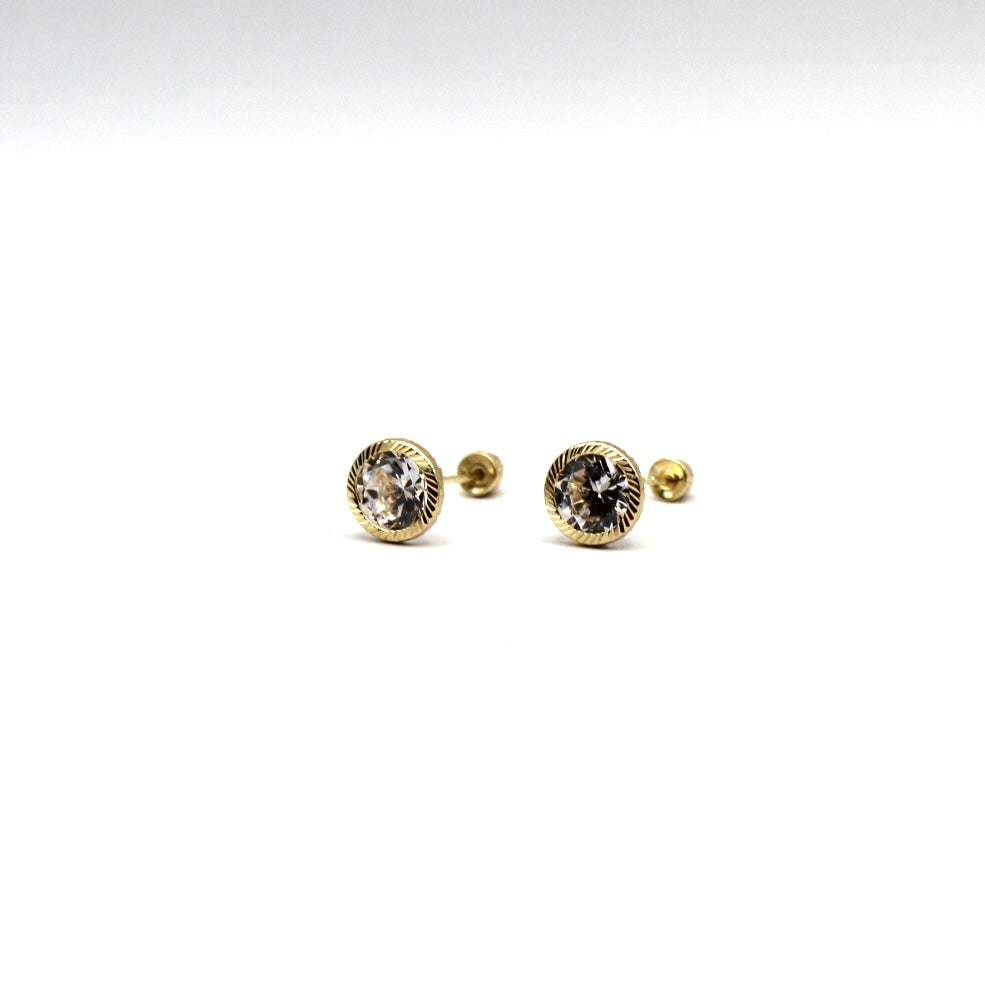 Broquel Arete Bisel Circular 5 Oro 10k