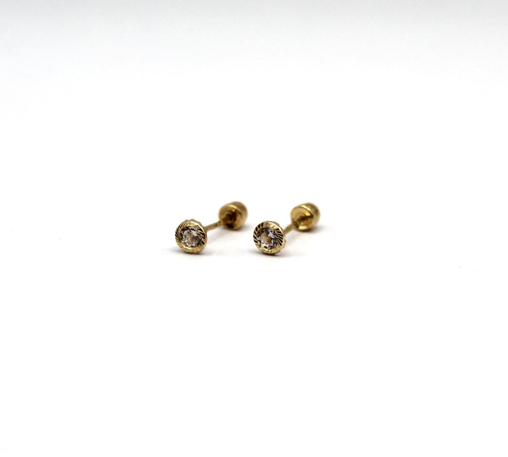 Broquel Arete Bisel circular 3 Oro 10k