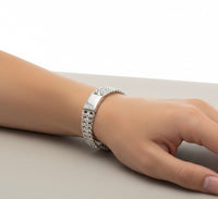 Pulsera doble barbada (petatillo) 1cm Plata ley .925