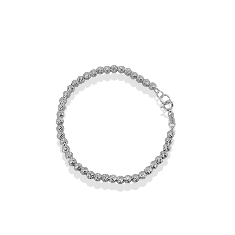 Pulsera Bola Corrida 4mm Diamantada (18 cm) Plata .925