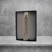 Pulsera doble barbada (petatillo) 1cm Plata ley .925