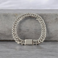 Pulsera Cubana Diamantada 1cm Plata .925