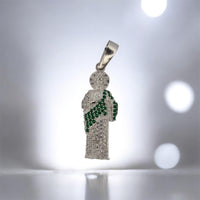 Dije San Judas Circonia lleno (4.5 x 1.9 cm) Plata .925