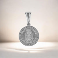 Dije Medalla Lupita Circonia (1.6 cm Diámetro) Plata .925