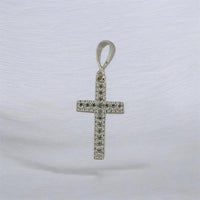 Dije Crucifijo Plano Circonia (3.6 x 1.5 cm) Plata .925