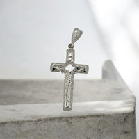 Dije Crucifijo Hueco (5.7 x 2.7 cm) Plata .925