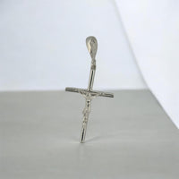 Dije Crucifijo Tubo (4.4 x 2 cm) Plata .925