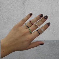 Anillo 5 Circonias Plata .925