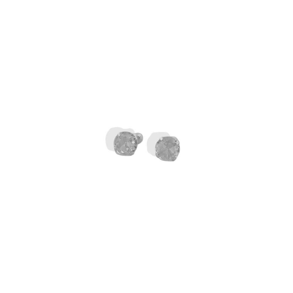 Broquel Arete Recto 4mm Plata .925