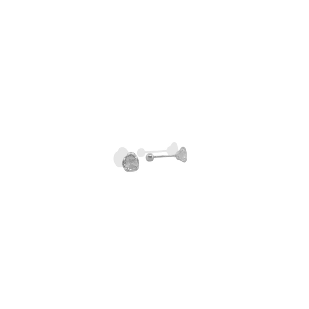 Broquel Arete Recto 3mm Plata .925