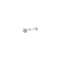 Broquel Arete Recto 4mm Plata .925
