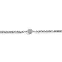 Pulsera Medalla De San Benito Bola Diamantada Corrida 4mm (18 cm) Plata .925