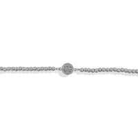 Pulsera Medalla De San Benito Bola Diamantada Corrida 4mm (18 cm) Plata .925