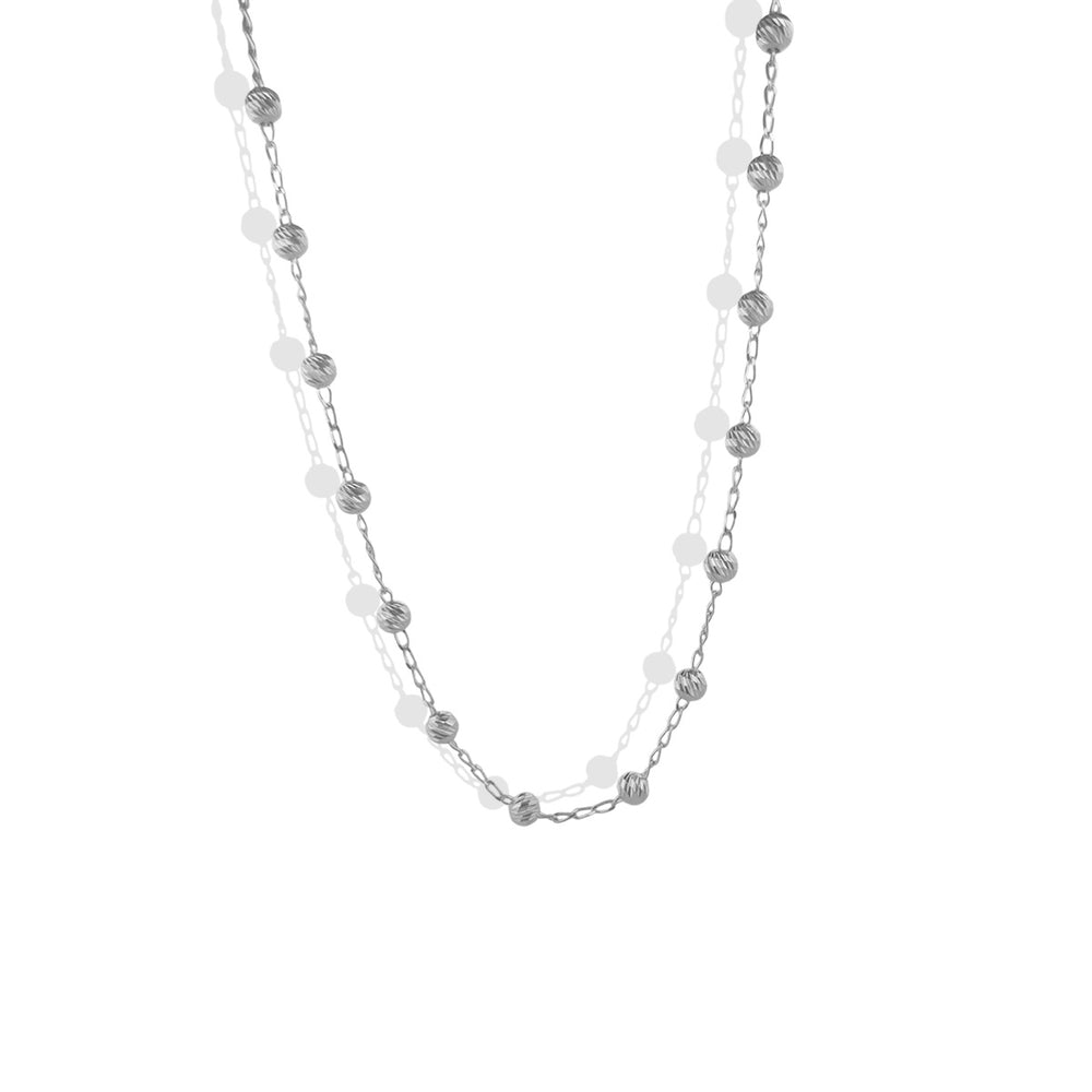 Collar Viviana Bola Diamantada 5mm Slash Plata .925