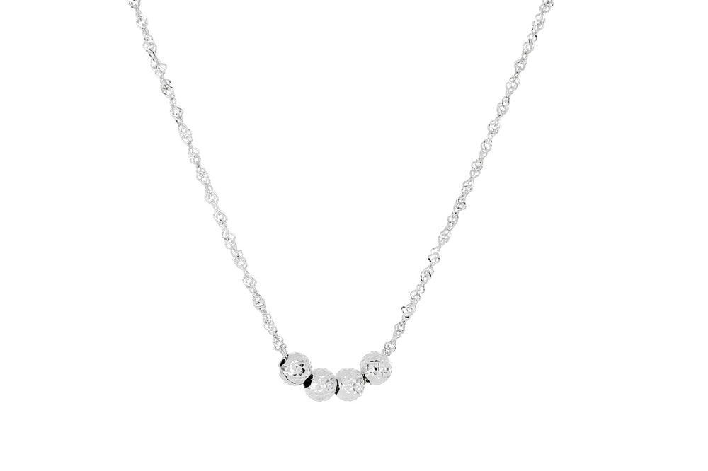 Collar 4 Bolitas Diamantadas Plata .925