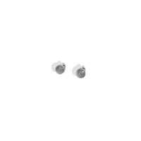 Broquel Arete Bisel Redondo 4mm Plata .925