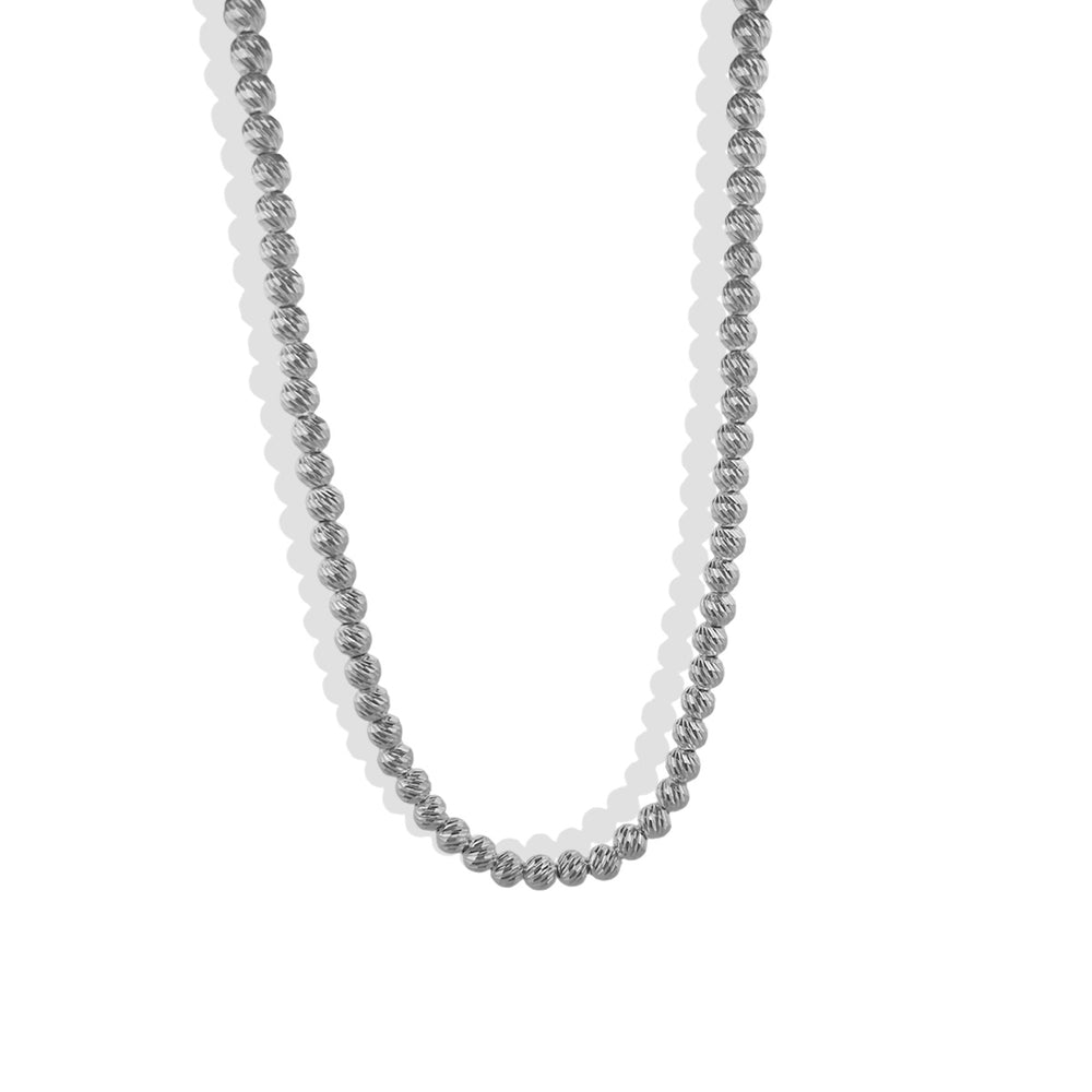 Collar Bola Corrida Diamantada Slash 5mm Plata .925