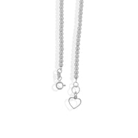 Pulsera Bolsa Lisa 3mm Corazon Láser Plata .925