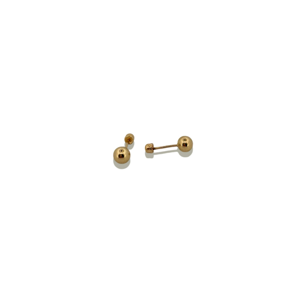 Broquel Arete Bola Dormilona 4mm Oro 10k