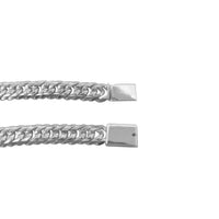 Pulsera Cubana Diamantada 1cm Plata .925