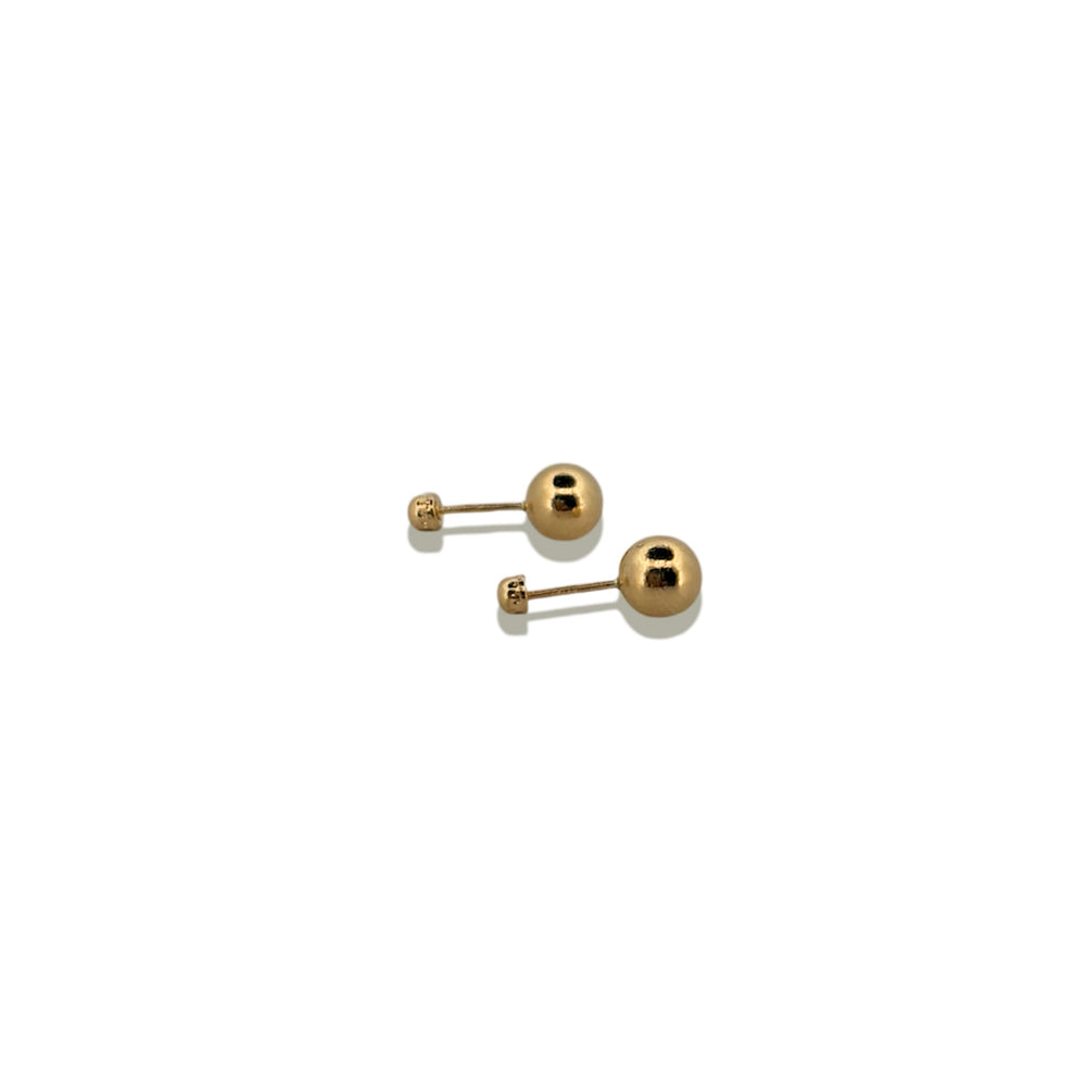 Broquel Arete Oro 10k Bola Dormilona 5mm