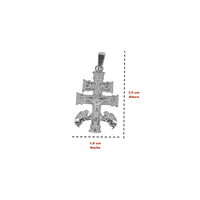 Dije Cruz de Caravaca (3.5 x 1.8 cm) Plata .925