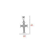 Dije Crucifijo con Circonia (3 x 1.3 cm) Plata .925