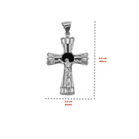 Dije Crucifijo Onix (6.2 x 3.5 cm) Plata .925