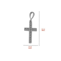 Dije Crucifijo Plano Circonia (3.6 x 1.5 cm) Plata .925
