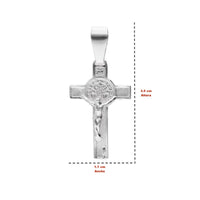 Dije Crucifijo San Benito (3.5 x 1.7 cm) Plata .925