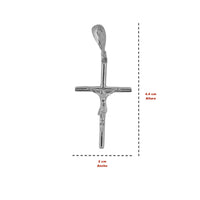 Dije Crucifijo Tubo (4.4 x 2 cm) Plata .925