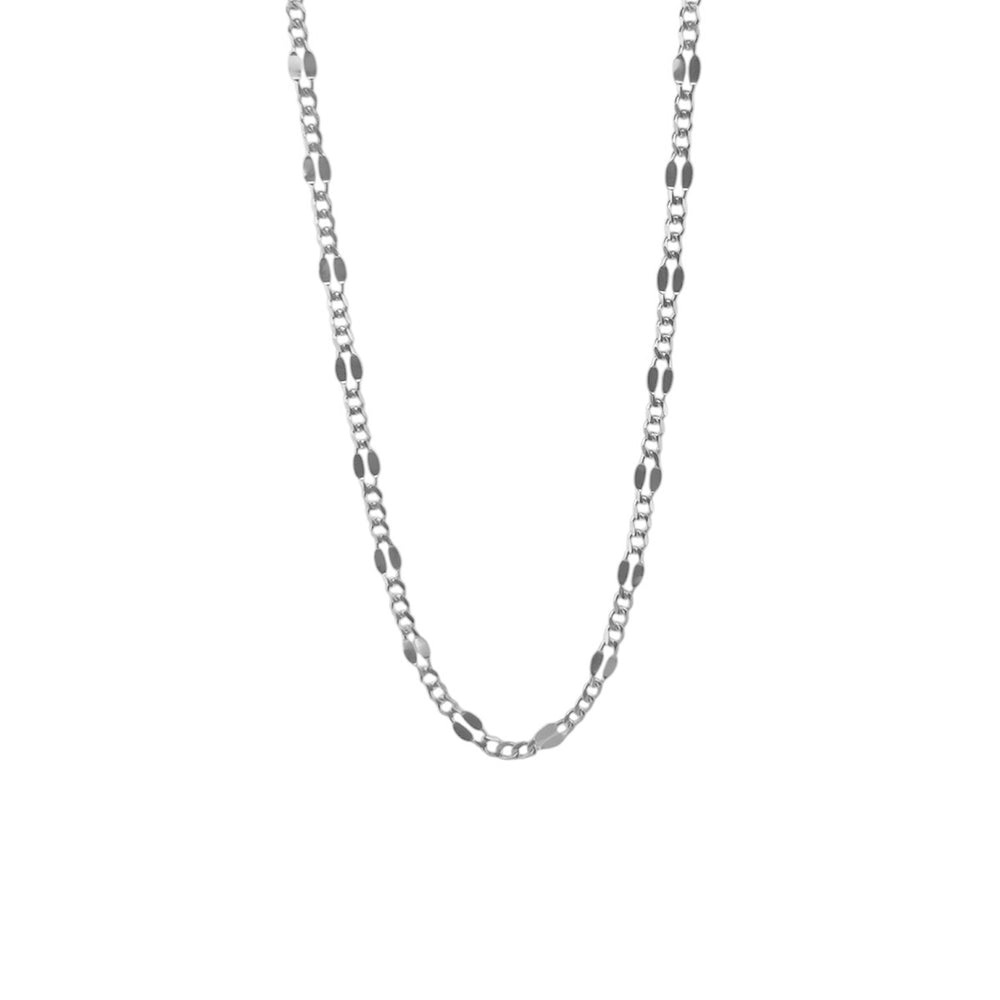 Cadena Grano de Café estilo fígaro (3x1) 3 milímetros Plata ley .925