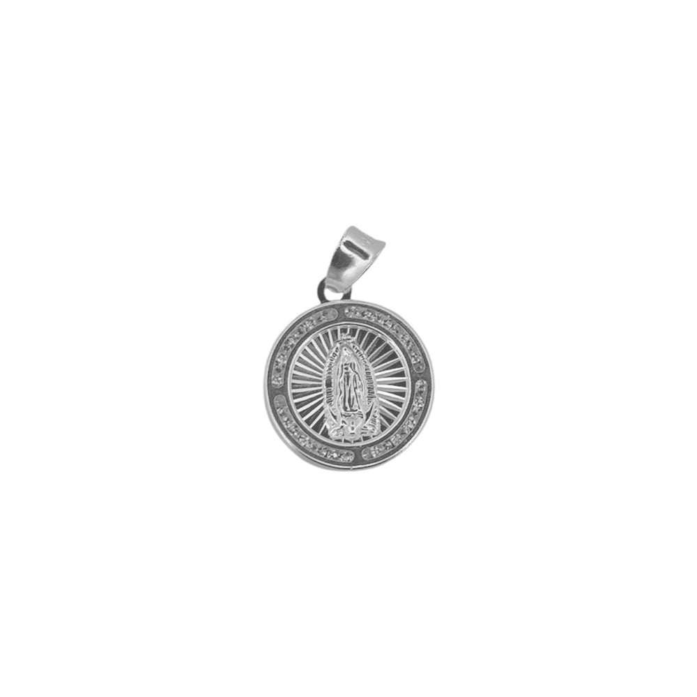Dije Medalla Lupita Bisel Circonia (1.6 cm Diámetro) Plata .925