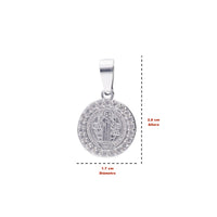 Medalla San Benito Circonia (1.7 cm Diámetro) Plata .925