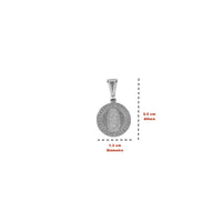 Dije Medalla Lupita Circonia (1.3 cm Diámetro) Plata .925