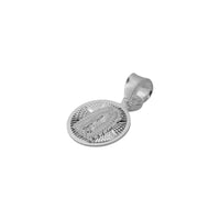 Dije Medalla Lupita Diamantada (1.4 cm Diámetro) Plata .925