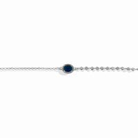 Pulsera Dije Oval Circonia Bola 3mm Diamantada Plata .925