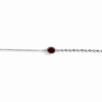 Pulsera Dije Oval Circonia Bola 3mm Diamantada Plata .925