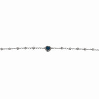 Pulsera Corazón Circonia Bolita Diamantada Plata .925