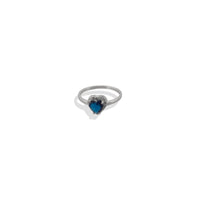 Anillo Promesa Solitario De Corazón De Plata .925