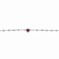 Pulsera Corazón Circonia Bolita Diamantada Plata .925
