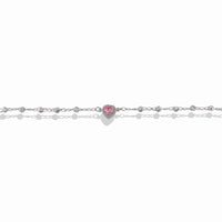 Pulsera Corazón Circonia Bolita Diamantada Plata .925