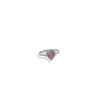 Anillo Promesa Solitario De Corazón De Plata .925