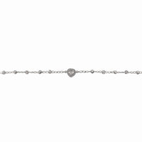 Pulsera Corazón Circonia Bolita Diamantada Plata .925