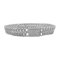 Pulsera doble barbada (petatillo) 1cm Plata ley .925